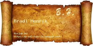 Bradl Henrik névjegykártya